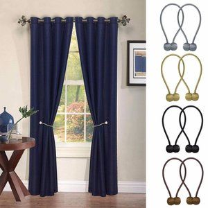 Joyci One Pair Peacocks Tail Curtain Magnetic Buckle Shiny Tiebacks Diamond Curtain Holdbacks Dazzle Colour
